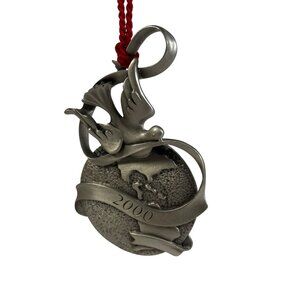 Vintage Avon 2000 Peaceful Millennium Pewter Dove Ornament Y2K Collectible Decor